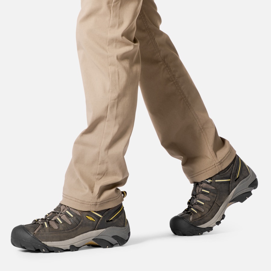 Black Olive-Yellow Men's Targhee II Mid Waterproof Hiking Boots Keen - Image 6
