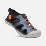 Black-Safety Orange Big Kids' Stingray Sandal Keen - Image 4