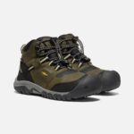 Dark Olive-Dusky Citron Big Kids' Ridge Flex Waterproof Boot Keen - Image 6