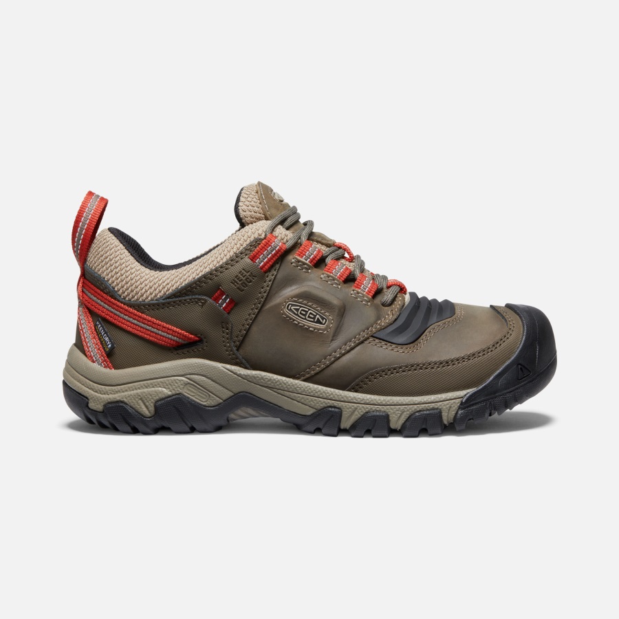 keen_timberwolf_ketchup_mens_ridge_flex_waterproof_wide.jpg Keen TIMBERWOLF-KETCHUP Men's Ridge Flex Waterproof Wide - Image 1